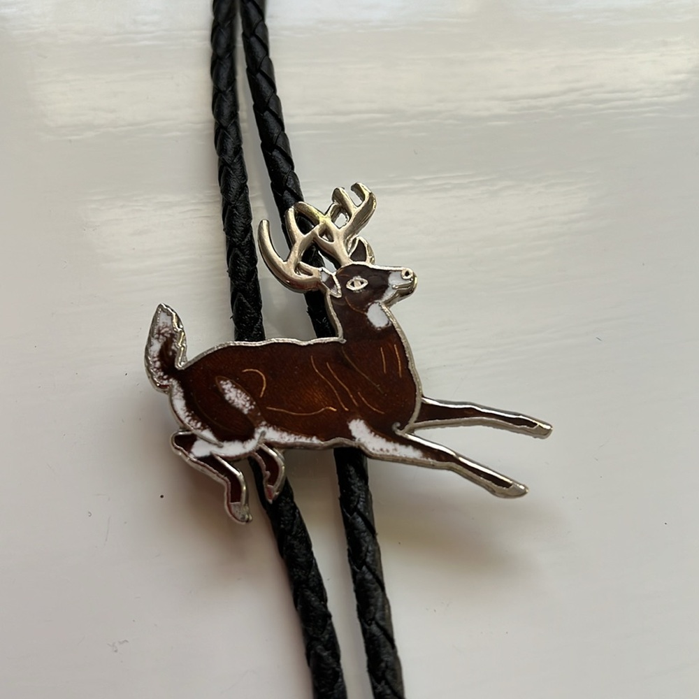 NWOT BOLO Reindeer Leather Tie￼